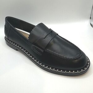 NEW Schutz Christie Loafers Black Leather Penny Comfort DesignerWomen's 8.5